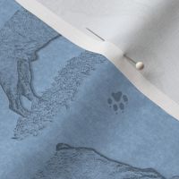 Rottweiler standing stamp - blue