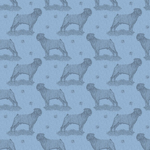 Rottweiler standing stamp - blue