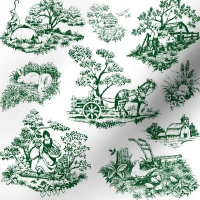 Countryside toile Green