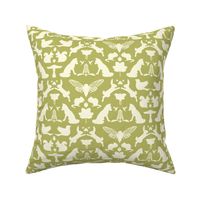 woodland damask olive large scale