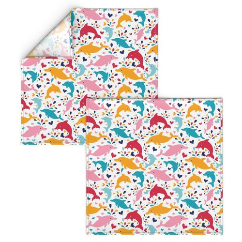 Colorful dolphins pattern