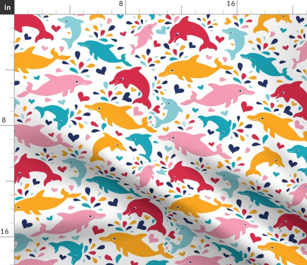 Colorful dolphins pattern