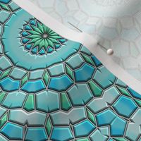 Blue Geen Circular Flower Mosaic © Gingezel™ 2014