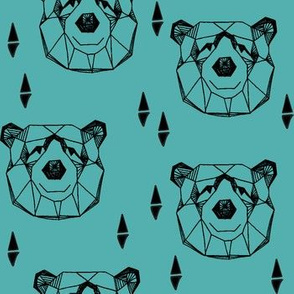 bear head //geometric bear head geo bear face andrea lauren design andrea lauren fabric