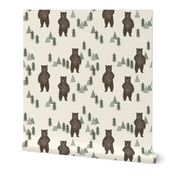 forest bear // brown cream green outdoors boys kids 