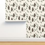 forest bear // brown cream green outdoors boys kids 