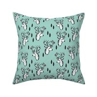 geo deer head // pale turquoise design andrea lauren geometric fabric deer design 