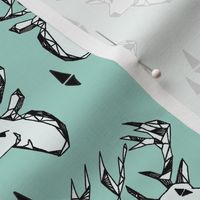 geo deer head // pale turquoise design andrea lauren geometric fabric deer design 