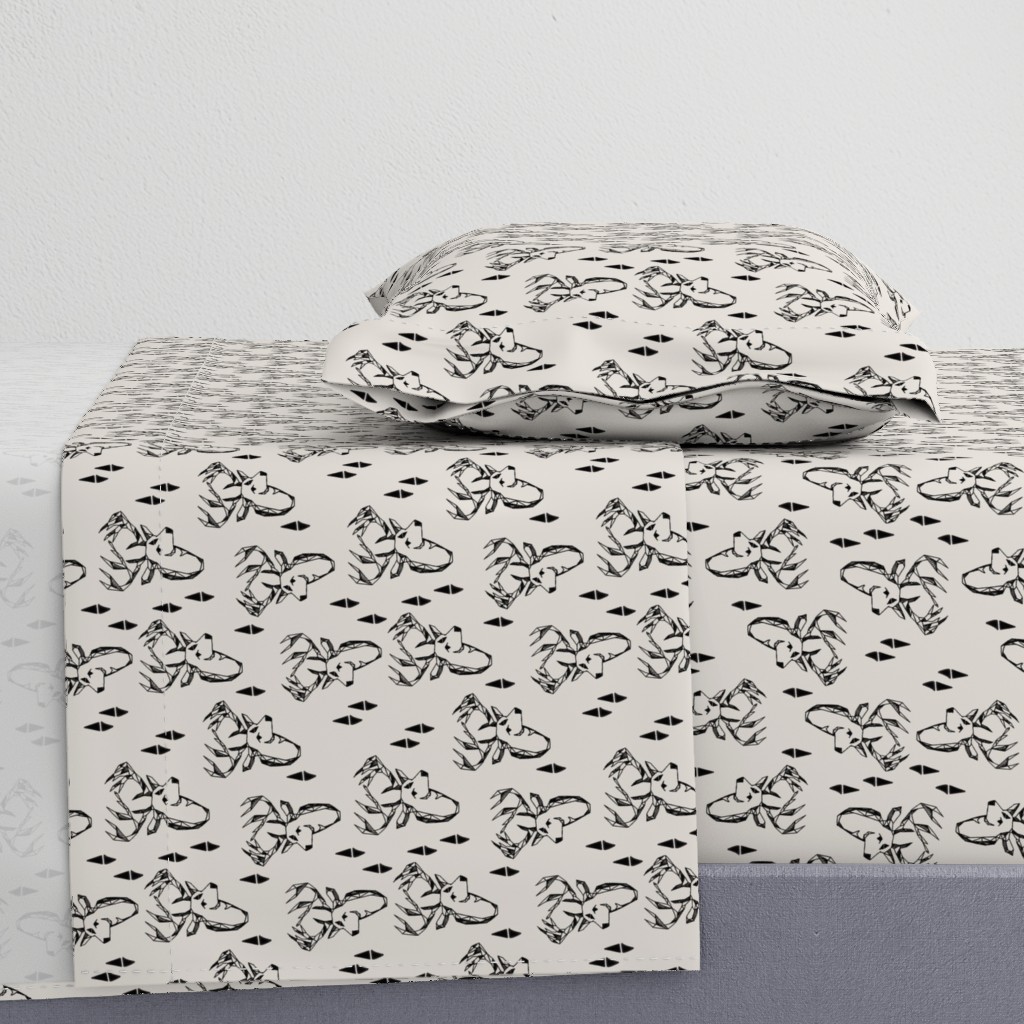 geo deer head // grey deer head fabric andrea lauren deer nursery baby fabric