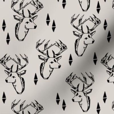 geo deer head // grey deer head fabric andrea lauren deer nursery baby fabric