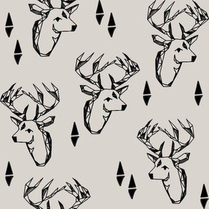 geo deer head // grey deer head fabric andrea lauren deer nursery baby fabric