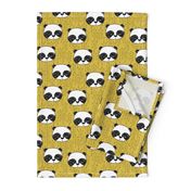 panda // mustard yellow panda head cute illustration andrea lauren fabric scandi nursery baby panda head