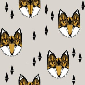 fox // geometric fox head fox quilt fox nursery kids boys grey triangles original andrea lauren design