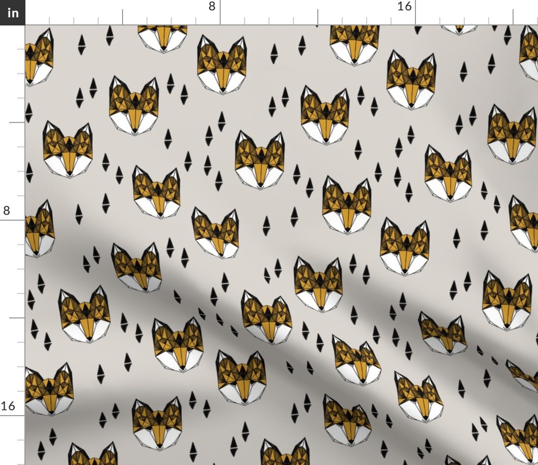 fox // geometric fox head fox quilt fox nursery kids boys grey triangles original andrea lauren design