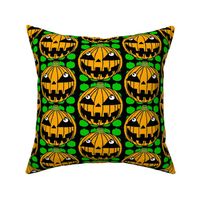 orange Pumpkin Jack O' Lantern green black