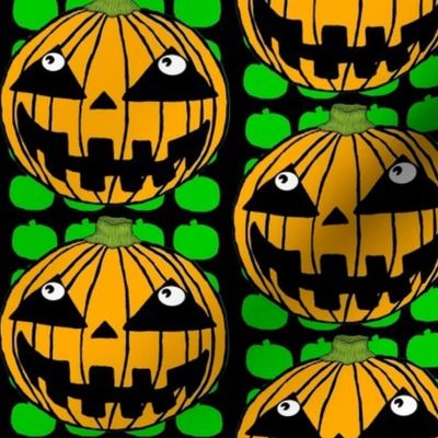 orange Pumpkin Jack O' Lantern green black