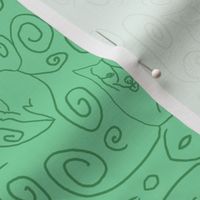 Whimsical Pembroke outlines - green