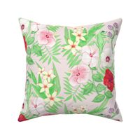 Pink Tropical Floral With Gecko