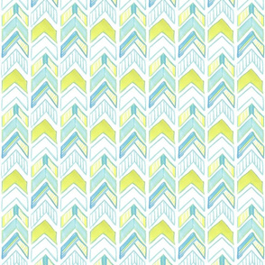 Chalk Chevron in Yellow and Blue