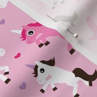 Pink unicorn horse love pink girls fabric