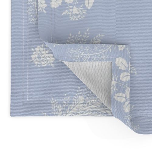 Swedish Folk Flower Swirl in blueberry blue