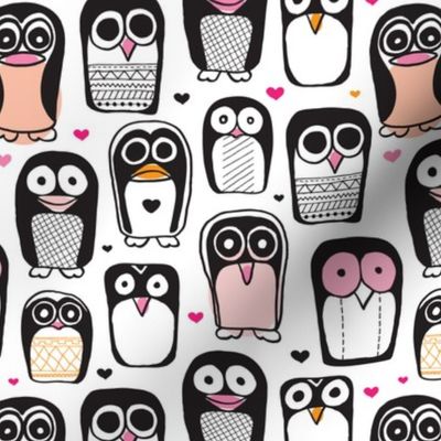 Cute penguin owl kids design gender neutral  illustration