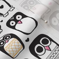 Cute penguin owl kids design gender neutral  illustration