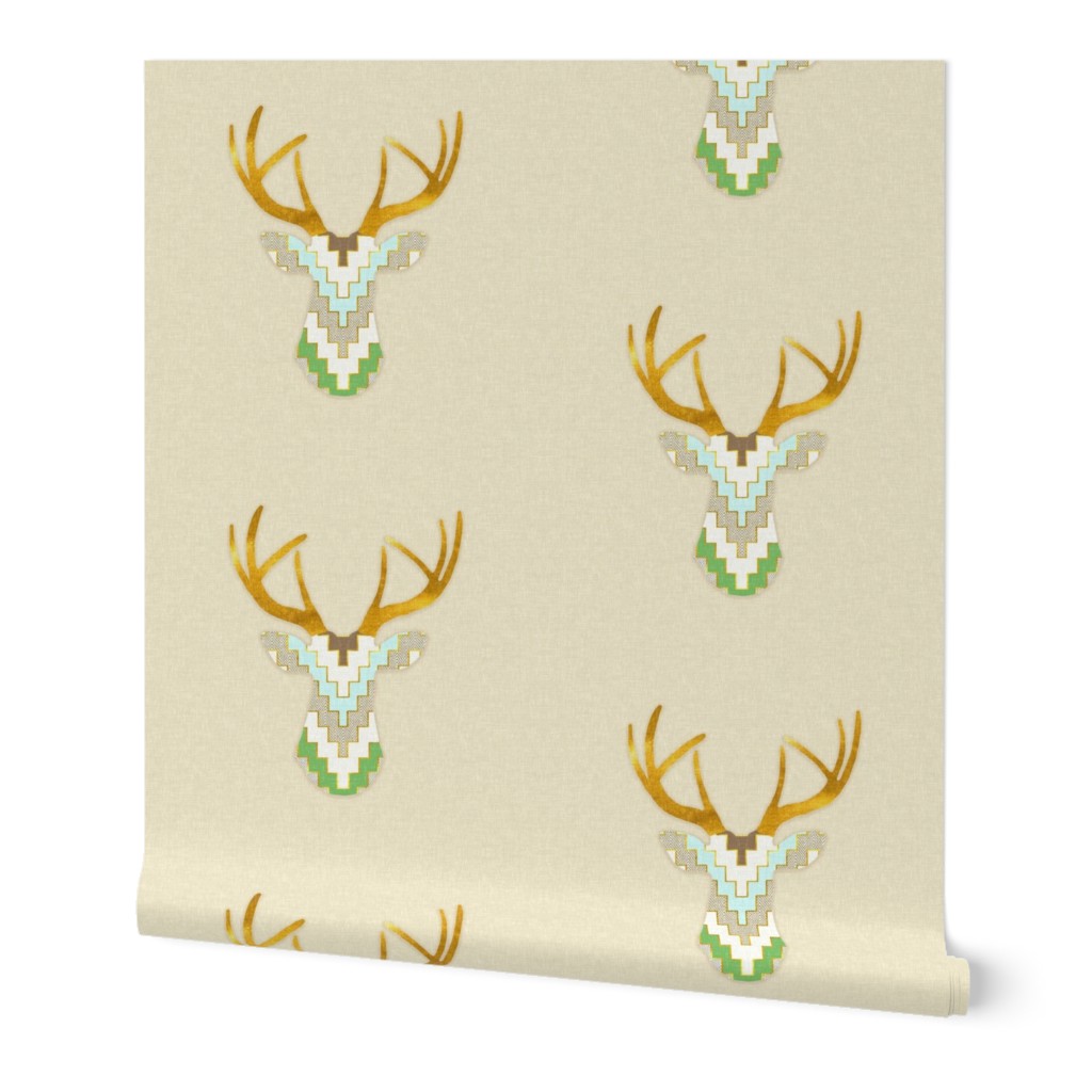 Telluride Deer in Green and Aqua