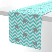 Baby Elephants in Aqua