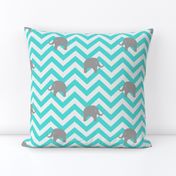 Baby Elephants in Aqua