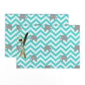 Baby Elephants in Aqua