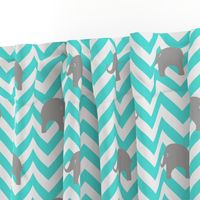 Baby Elephants in Aqua