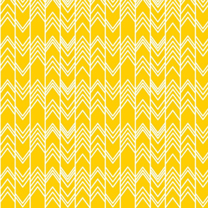 Gold Yellow Ikat - Chevron Herringbone 