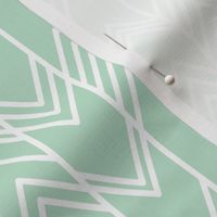 Mint Ikat Ziggy - Mint Chevron Herringbone 