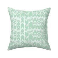 Mint Ikat Ziggy - Mint Chevron Herringbone 