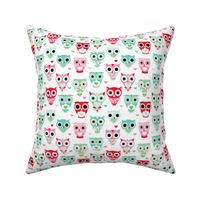 Pastel owls bird lovers illustration pattern for girls