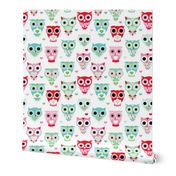 Pastel owls bird lovers illustration pattern for girls