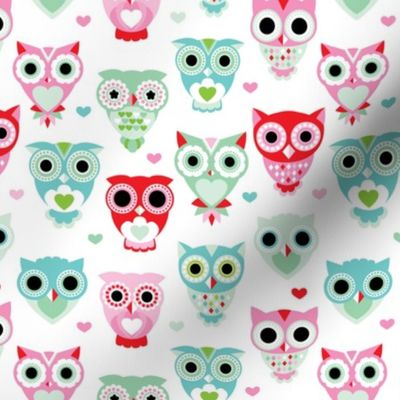 Pastel owls bird lovers illustration pattern for girls