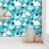 Penguin and polar bear arctic illustration winter design for kids