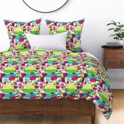 Retro Brazil theme jungle toucan bird paradise