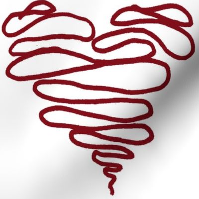 Red Squiggle Heart - Big