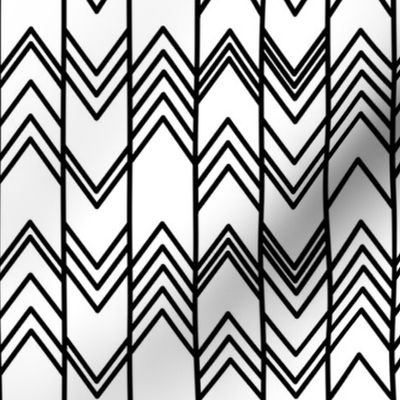 Black and White Ikat Ziggy - Monochrome Herringbone