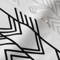 Black and White Ikat Ziggy - Monochrome Herringbone