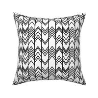 Black and White Ikat Ziggy - Monochrome Herringbone