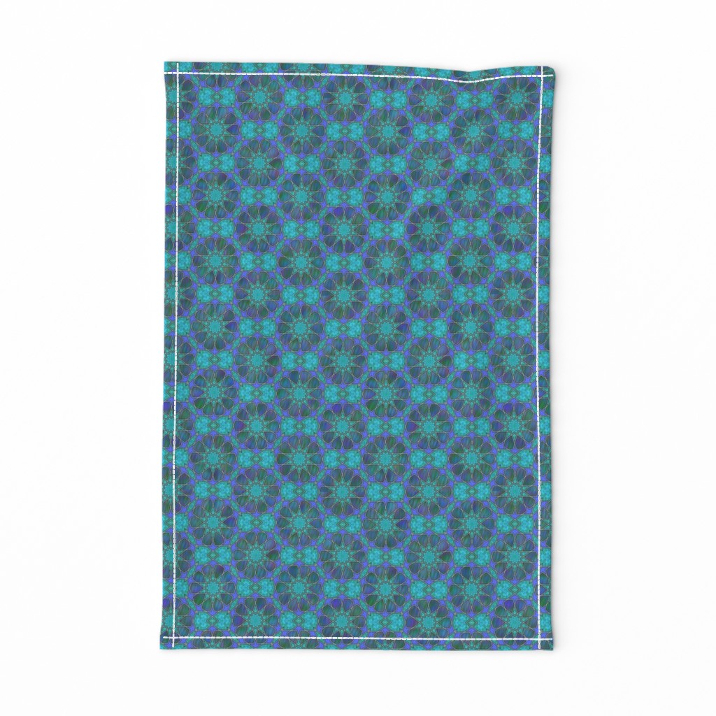 Blue Green Purple Islamic Style Tile © Gingezel™ 2014