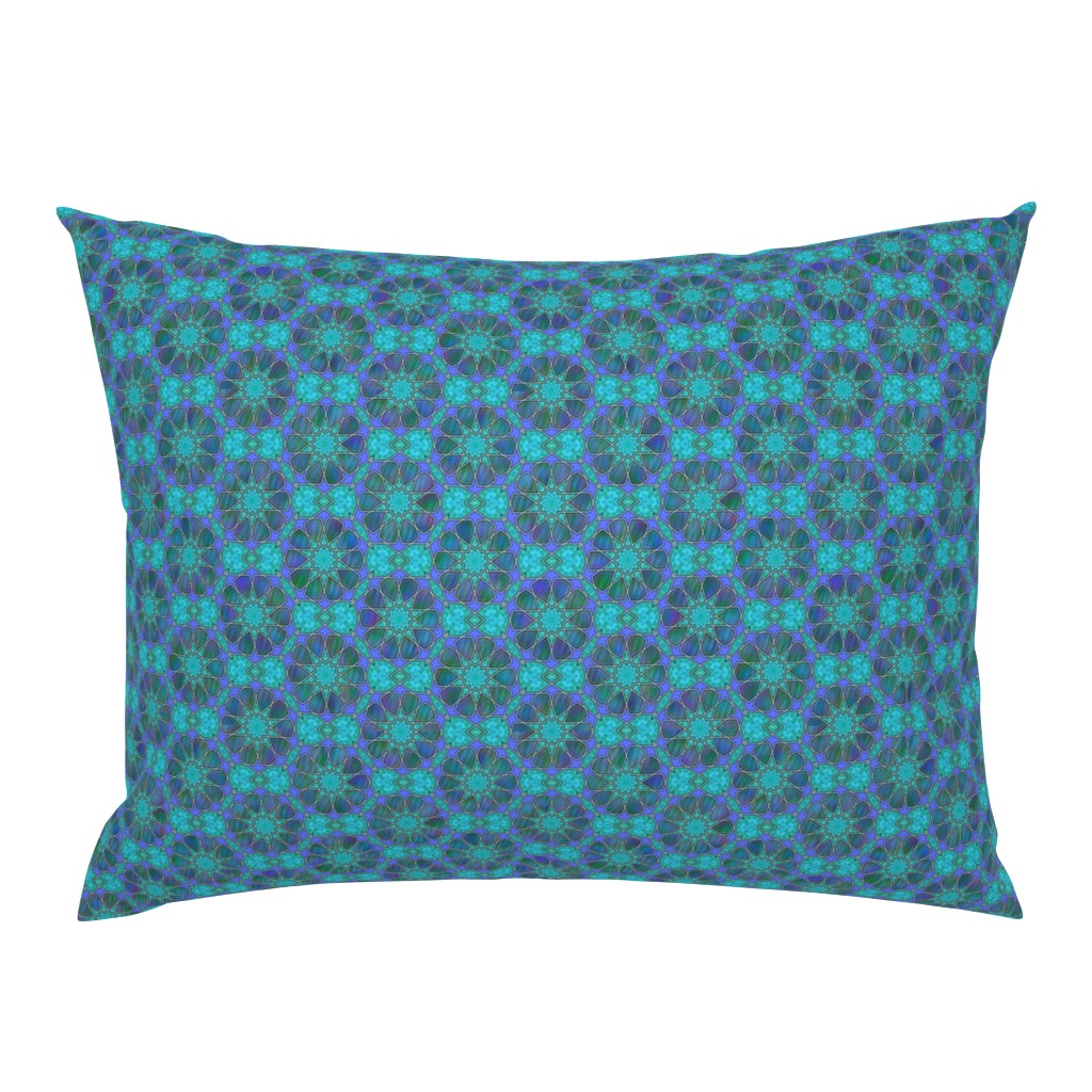 Blue Green Purple Islamic Style Tile © Gingezel™ 2014