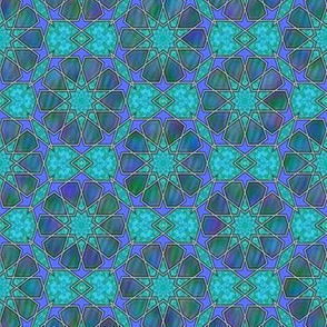 Blue Green Purple Islamic Style Tile © Gingezel™ 2014