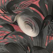 art deco palms grey on pink