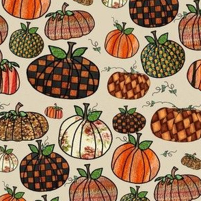 Fall Things: Pumpkins on Cappuccino Cream (original version)