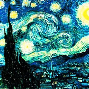 Van Gogh's Starry Night {bright teal colorway}